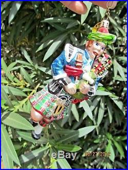 Christopher Radko Glass Ornament Highland Eleven 12 Days Of Christmas 11 Pipers