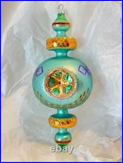 Christopher Radko Glass Ornament RAZZLE DAZZLE Indent Reflector Drop 94-372-1