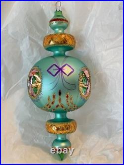 Christopher Radko Glass Ornament RAZZLE DAZZLE Indent Reflector Drop 94-372-1