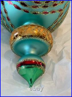 Christopher Radko Glass Ornament RAZZLE DAZZLE Indent Reflector Drop 94-372-1
