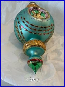 Christopher Radko Glass Ornament RAZZLE DAZZLE Indent Reflector Drop 94-372-1