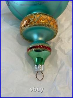 Christopher Radko Glass Ornament RAZZLE DAZZLE Indent Reflector Drop 94-372-1