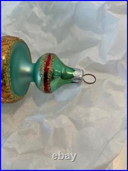 Christopher Radko Glass Ornament RAZZLE DAZZLE Indent Reflector Drop 94-372-1