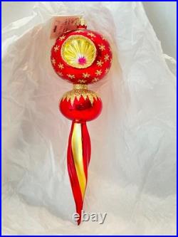 Christopher Radko Glass Ornament ROYAL SCEPTER Triple Reflector Drop 92-077-0