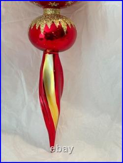 Christopher Radko Glass Ornament ROYAL SCEPTER Triple Reflector Drop 92-077-0