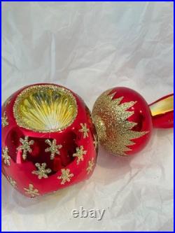 Christopher Radko Glass Ornament ROYAL SCEPTER Triple Reflector Drop 92-077-0
