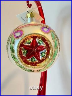 Christopher Radko Glass Ornament STAR OF WONDER CHRISTMAS TRIM Triple Reflector
