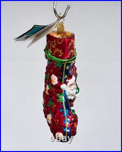 Christopher Radko Glass Ornament WINTER BLOSSOM Portrait Stocking Poland NWT