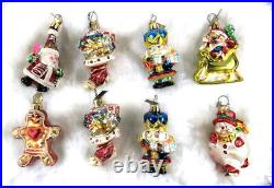 Christopher Radko Glass Ornaments 3 in Set Of 8 Retired Vintage Collection