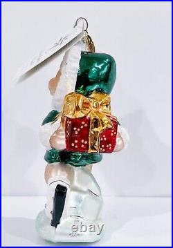Christopher Radko Gliding on Ice Dressed Bear Skating Christmas Ornament withTag