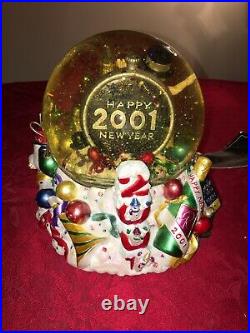 Christopher Radko Glitter Snow Globe Blower Musical in Box New Year 2001 Holiday