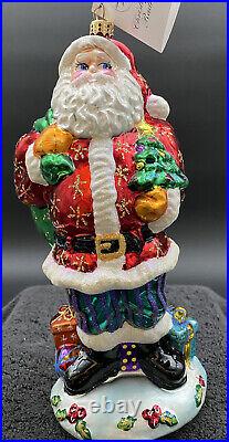 Christopher Radko Goodies In Tow Santa With Gifts Ornament