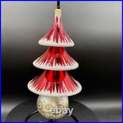 Christopher Radko Graceful Evergreen Tree Red Reflector ornament Vintage Atomic