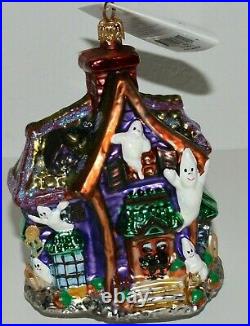 Christopher Radko HOWL MANOR Ornament Ghost Haunted House Black Cats Halloween