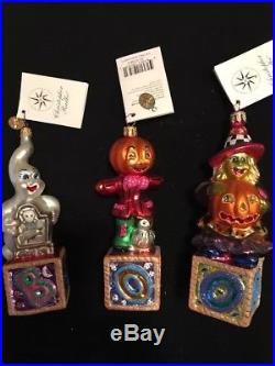 Christopher Radko Halloween Blown Glass Ornament THE FRADY BUNCH set of 3