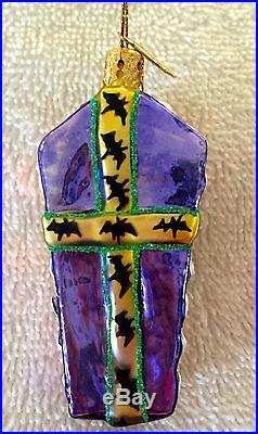 Christopher Radko Halloween Ornament Casket / Coffin LOOK! RARE