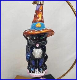 Christopher Radko Halloween Ornament Frisky Business Black Cat Retired Tag Box
