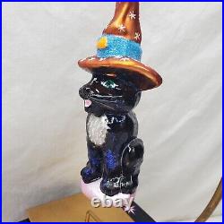 Christopher Radko Halloween Ornament Frisky Business Black Cat Retired Tag Box