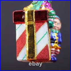 Christopher Radko Hand Blown Glass Christmas Ornament Elves Elf A Special Gift