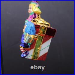 Christopher Radko Hand Blown Glass Christmas Ornament Elves Elf A Special Gift