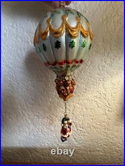 Christopher Radko Hang On Til Christmas 2001 LE Hot Air Balloon Santa Ornament