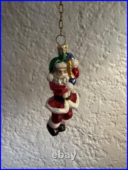 Christopher Radko Hang On Til Christmas 2001 LE Hot Air Balloon Santa Ornament