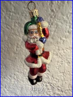 Christopher Radko Hang On Til Christmas 2001 LE Hot Air Balloon Santa Ornament