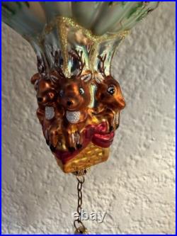 Christopher Radko Hang On Til Christmas 2001 LE Hot Air Balloon Santa Ornament