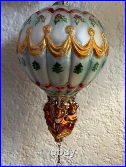 Christopher Radko Hang On Til Christmas 2001 LE Hot Air Balloon Santa Ornament