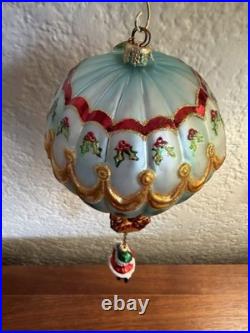 Christopher Radko Hang On Til Christmas 2001 LE Hot Air Balloon Santa Ornament