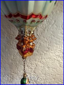 Christopher Radko Hang On Til Christmas 2001 LE Hot Air Balloon Santa Ornament