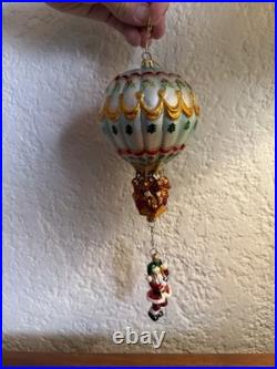 Christopher Radko Hang On Til Christmas 2001 LE Hot Air Balloon Santa Ornament