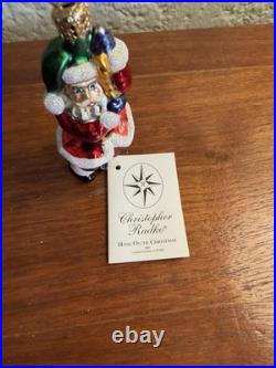 Christopher Radko Hang On Til Christmas 2001 LE Hot Air Balloon Santa Ornament