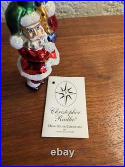 Christopher Radko Hang On Til Christmas 2001 LE Hot Air Balloon Santa Ornament