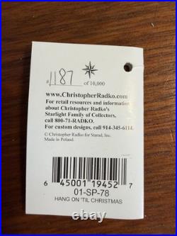 Christopher Radko Hang On Til Christmas 2001 LE Hot Air Balloon Santa Ornament