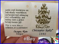 Christopher Radko Harlequin 4 Christmas Ball Ornament #2 Gold Glitter Stencil