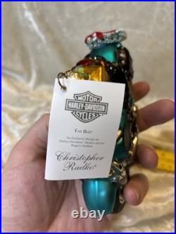 Christopher Radko Harley Davidson Fatboy Motorcycle Le 3/5000 Christmas Orn. Nos