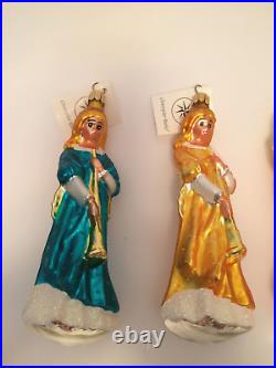 Christopher Radko Heavenly Triumph SET of Angels 96-185-2 Blown Glass Ornament