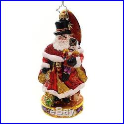 Christopher Radko Here Comes Drosselmeyer Santa Glass Christmas Ornament - New