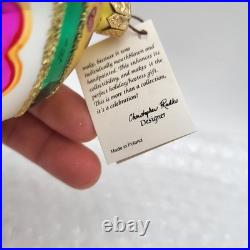 Christopher Radko Holly Heart Drop Ball Glass Ornament #944020