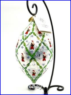 Christopher Radko Homecoming Santa Glass Teardrop Christmas Ornament 7.5