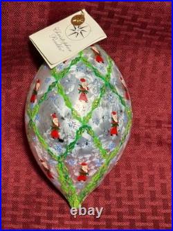 Christopher Radko Homecoming Santa Glass Teardrop Christmas Ornament 7.5
