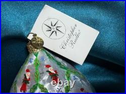 Christopher Radko Homecoming Santa Glass Teardrop Christmas Ornament 7.5