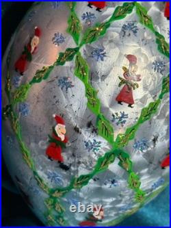 Christopher Radko Homecoming Santa Glass Teardrop Christmas Ornament 7.5