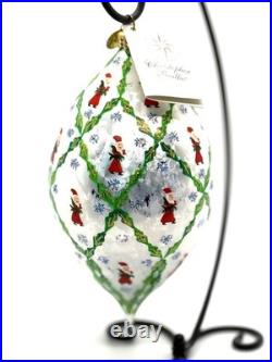 Christopher Radko Homecoming Santa Glass Teardrop Christmas Ornament 7.5