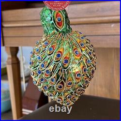 Christopher Radko IN LIVING COLOR Peacock Reflector Christmas Ornament
