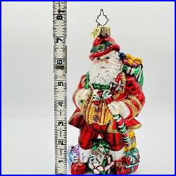 Christopher Radko Irish Santa Claus Top Glass Christmas Ornament 8 Damaged