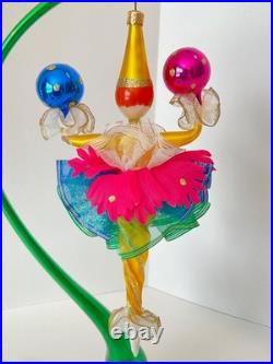 Christopher Radko Italian Glass Christmas Ornament CLOWN AROUND 96-047-0