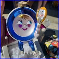 Christopher Radko Italian Glass Ornament RUN DISH RUN SPOON & DISH