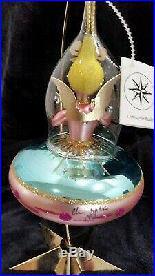 Christopher Radko Italian Glass SIGNED! Ornament ANGEL ON BOARD 1994